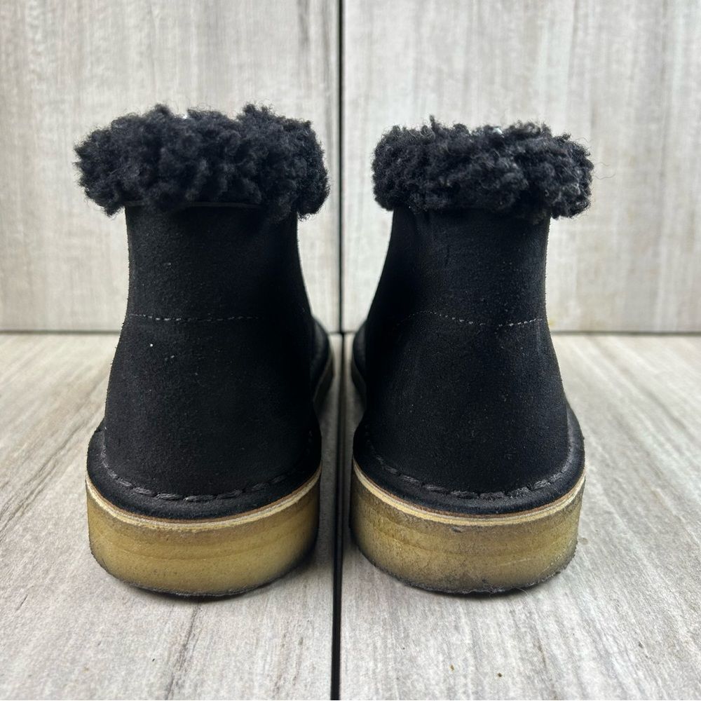 Clarks Originals Desert Chukka Boot Black Suede Cuff Lined Shoes Womens Size 6 - Picture 7 of 10